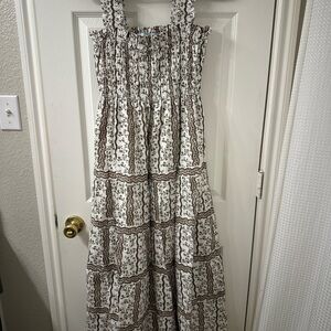 Hill House Women’s White and Brown Maxi Dress